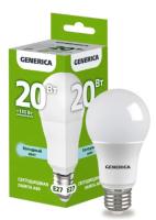 Лампа светодиодная A60 груша 20Вт 230В 6500К E27 GENERICA