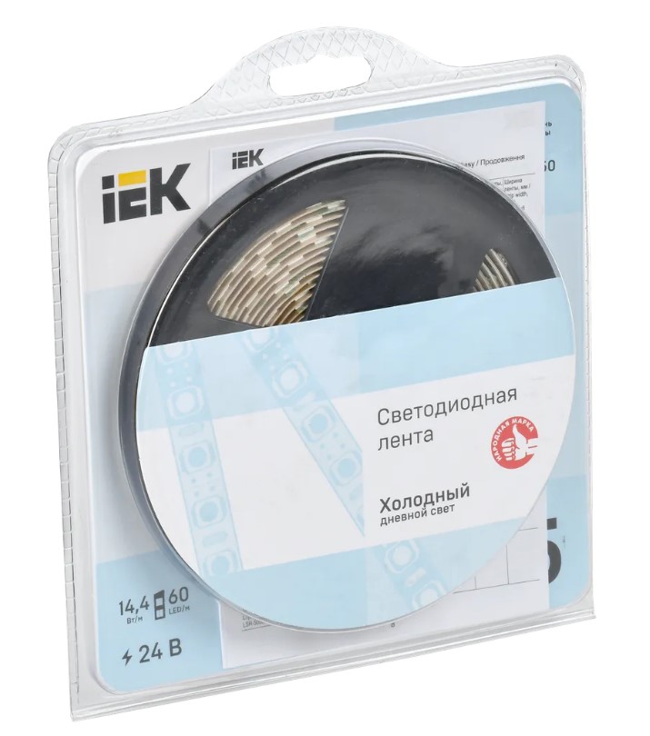 Лента светодиодная 5м LSR-5050W60-14,4-IP20-24В IEK