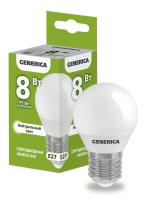 Лампа светодиодная G45 шар 8Вт 230В 4000К E27 GENERICA