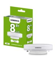 Лампа светодиодная T80 таблетка 8Вт 230В 4000К GX53 GENERICA
