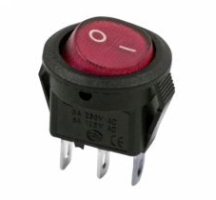 Выключатель клавишный круглый 250V 3А (2с) ON-OFF красный Micro REXANT (10/50/3000)