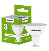 Лампа светодиодная MR16 софит 8Вт 230В 4000К GU5.3 GENERICA