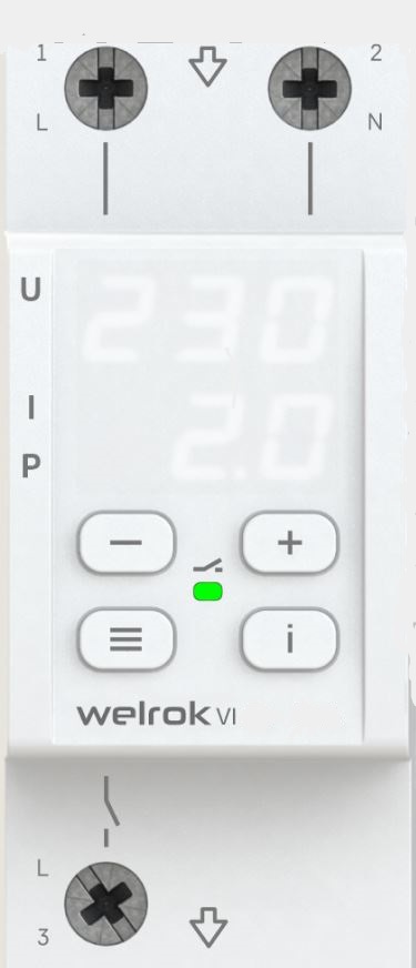 Реле напряжение с контролем тока Welrok VI-32 Red
