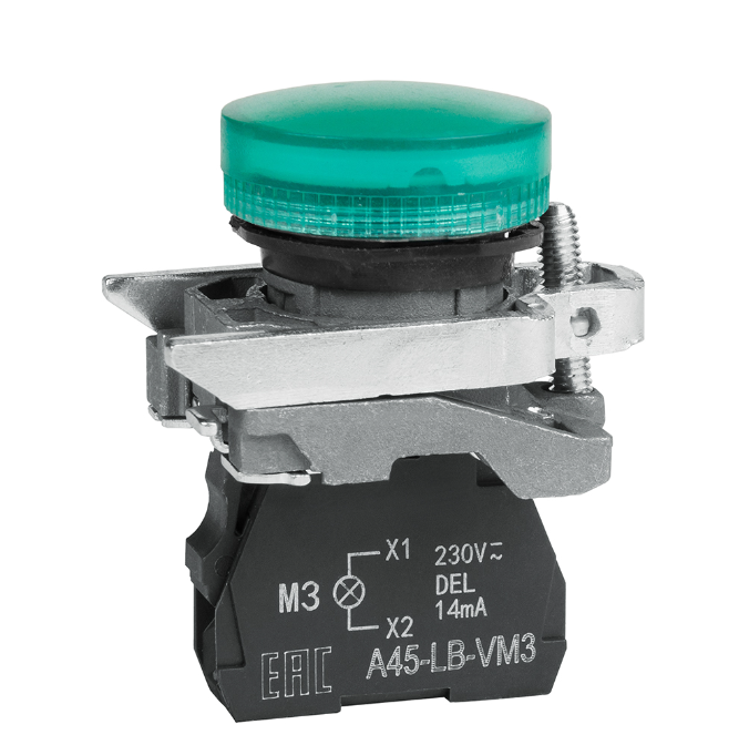 Сигнальная лампа OptiSignal D22 C4-L-M3 зеленая металл 230-240VAC XB4BVM3
