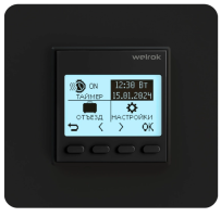 Терморегулятор Welrok pro bk, встраиваемый, цифровой, программируемый, 3 кВт