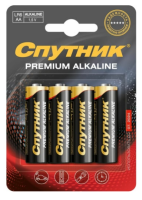 Элемент питания Спутник комплект 4 шт. PREM ALKALINE LR6/4S/24