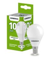 Лампа светодиодная G45 шар 10Вт 230В 4000К E14 GENERICA