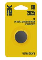 Батарейка дисковая литиевая CR2025 (1шт/блистер) IEK