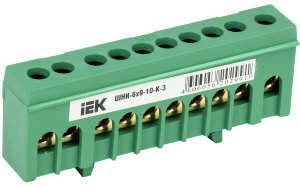 Шина PE "земля" в корп изол на DIN-рейку ШНИ-6х9-10-К-З ИЭК #(10/400)