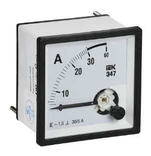 Амперметр Э47 30/5А класс точности 1,5 72х72мм IEK