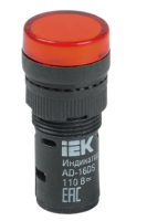 Лампа AD16DS(LED)матрица d16мм красный 36В AC/DC ИЭК #(10/600)