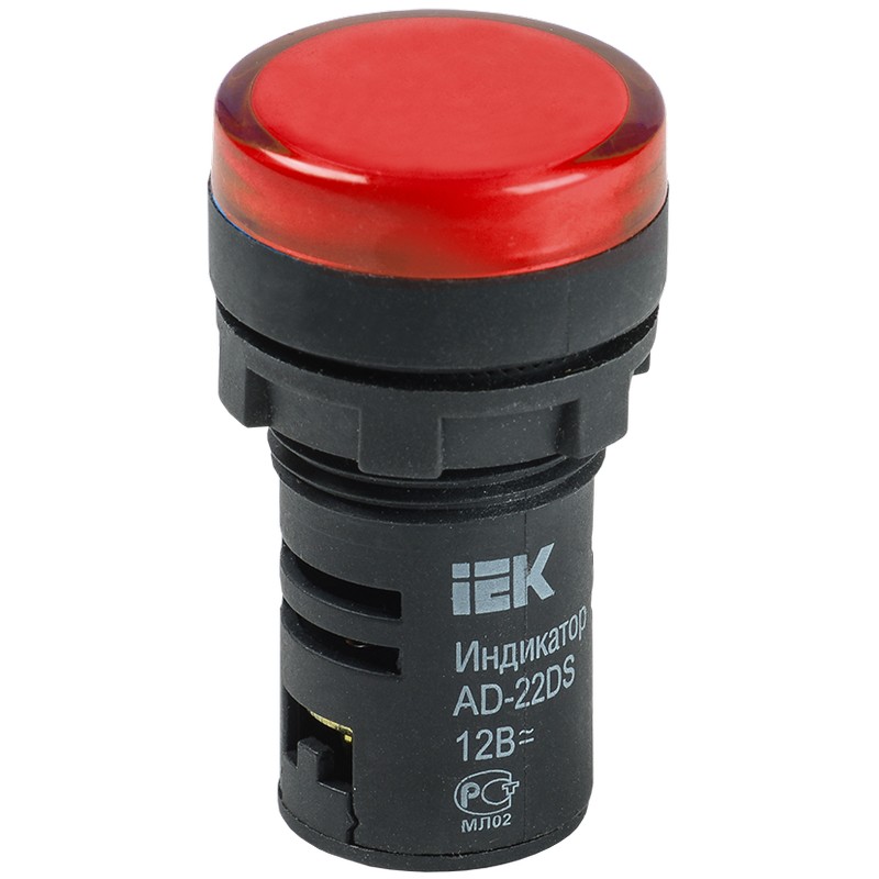 Лампа AD22DS(LED)матрица d22мм красный 12В AC/DC ИЭК #(10/600)