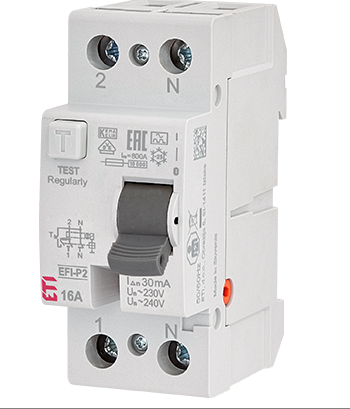 Реле дифференциальное (УЗО) EFI6-P2 25/0,03 2p тип AC (6kA)