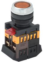 Кнопка ABLFS-22 желтый d22мм неон/240В 1з+1р ИЭК #(10/200)