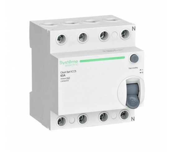 City9 Set Выключатель дифф. тока. 4Р 63 А, 300 мА, тип AC, 6 кА