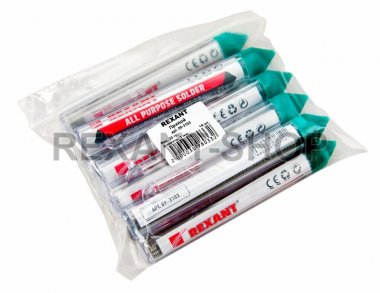 Припой с канифолью 20гр. d=1,0мм (Sn60 Pb40 Flux 2.2%) Rexant 
