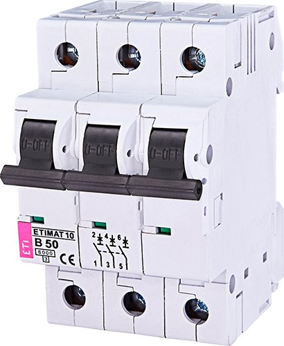 ETI Автоматический выключатель ETIMAT 10 3p C  2A (10kA) 400В(AC) 2135708