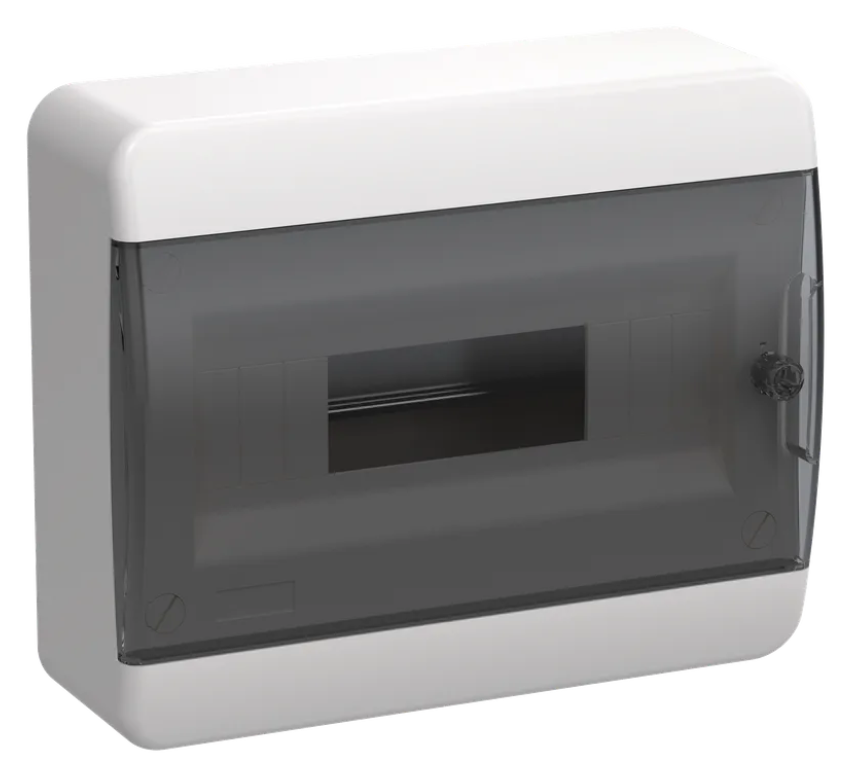 TEKFOR Корпус пластиковый ЩРН-П-12 IP41 черная прозрачная дверь IEK
