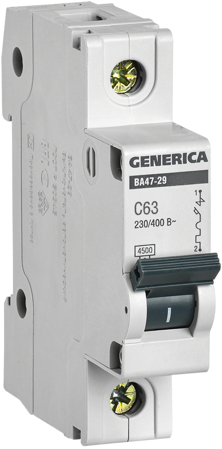 Авт. выкл. ВА47-29М 1P 63А 4,5кА C GENERICA