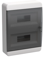 TEKFOR Корпус пластиковый ЩРН-П-24 IP41 черная прозрачная дверь IEK