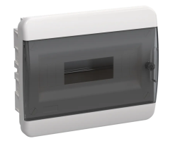 TEKFOR Корпус пластиковый ЩРВ-П-12 IP41 черная прозрачная дверь IEK