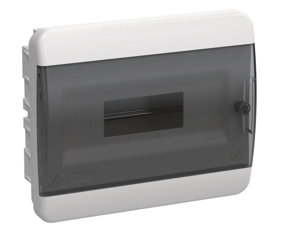 TEKFOR Корпус пластиковый ЩРВ-П-12 IP41 черная прозрачная дверь IEK