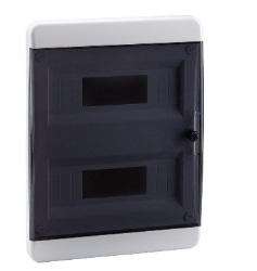 Корпус пластиковый OptiBox P-BVK-2-24-IP40 ( дверь прозрачная чёрная )