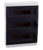Корпус пластиковый OptiBox P-BNK-2-54-IP40  ( дверь  прозрачная чёрная )