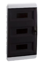 Корпус пластиковый OptiBox P-BVK-2-36-IP40 ( дверь прозрачная чёрная )