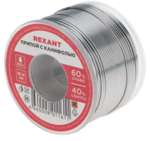 Припой с канифолью 250 гр, d1,0 мм (Sn60, Pb40, Flux 2.2%) Rexant