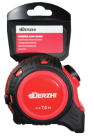 Рулетка DERZHI с фиксатором каучук 25мм 7,5м (1/12/48) 8425-075