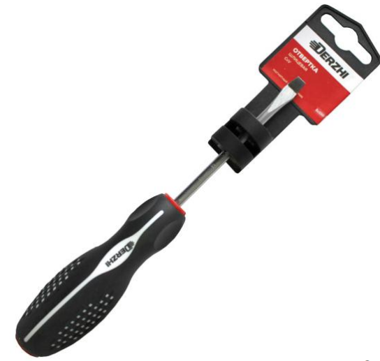 Отвертка DERZHI шлицевая трехкомп CrV магнитн 3x100 (5521-3100)