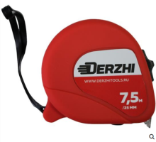 Рулетка DERZHI «Эко» с резиновым покрытием 7,5м/25мм (1/6/60) 8425-3-075